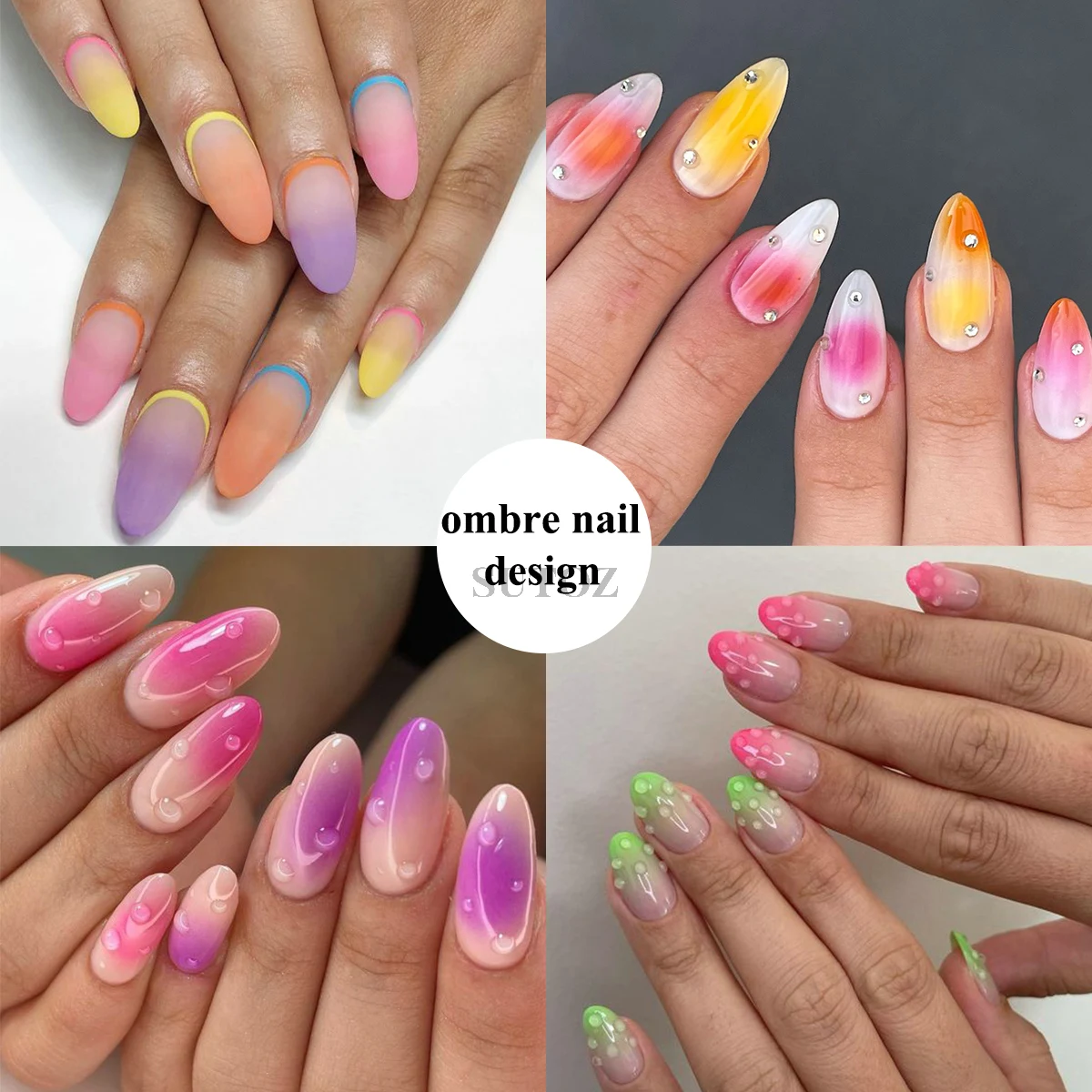 50Pcs Ombre Nail Art spugna pennelli per unghie sfumati Mini spugne quadrate con penna per afferrare pittura strumenti per Stamper da colorare LEBZBI