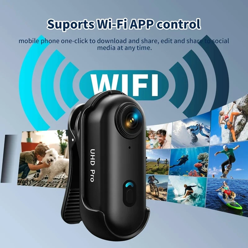 4K Mini Waterproof Camera with WiFi Wireless Portable Wearable Body Cam for Moto Bike Travel Helmet  Outdoor Sports Vlog Shoots view 5
