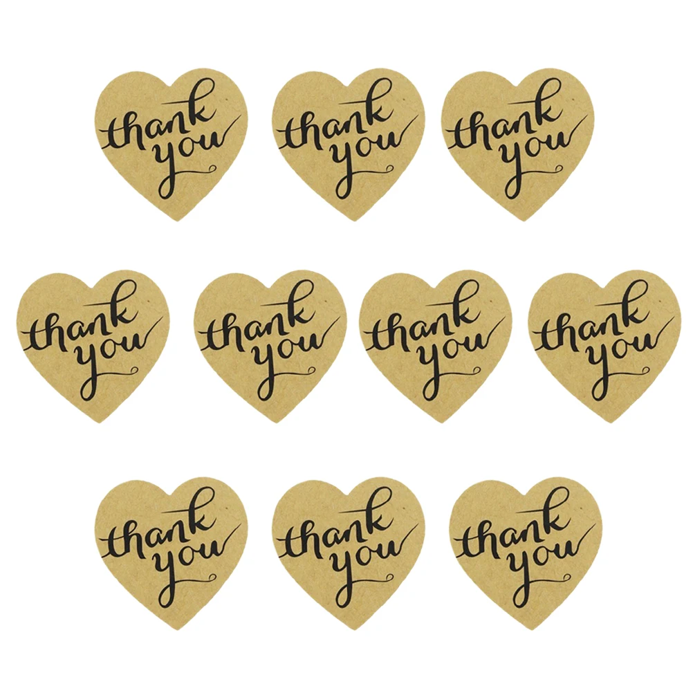 

Self Adhesive Thank You Stickers Roll for Cookie Bag Sealing Kraft Paper Labels Thanksgiving Gifts Decorations