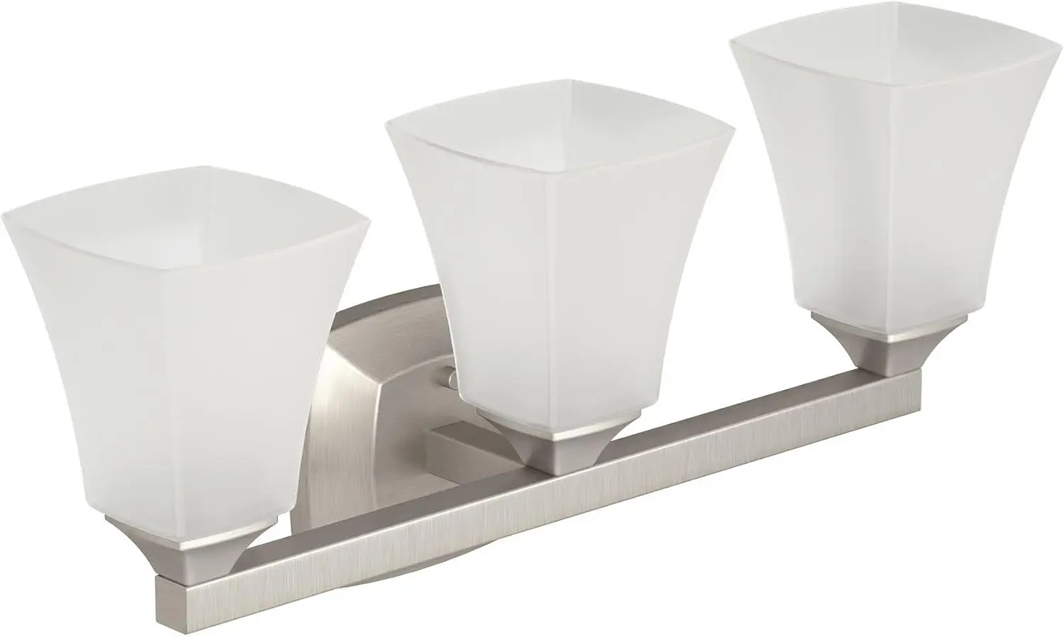 YB5163BG Voss 3-Light Dual-Mount Bath Bathroom Vanity Fixture with Frosted Glass, Brushed Gold