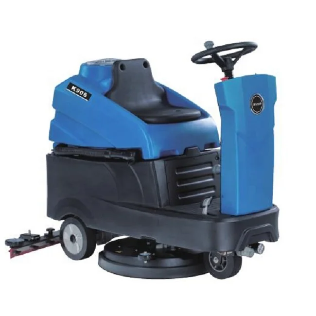 Blue Colour Automatic Long Battery Life Ride On Floor Polishing Scrubber Washing Dyer For Station Airport Government Building