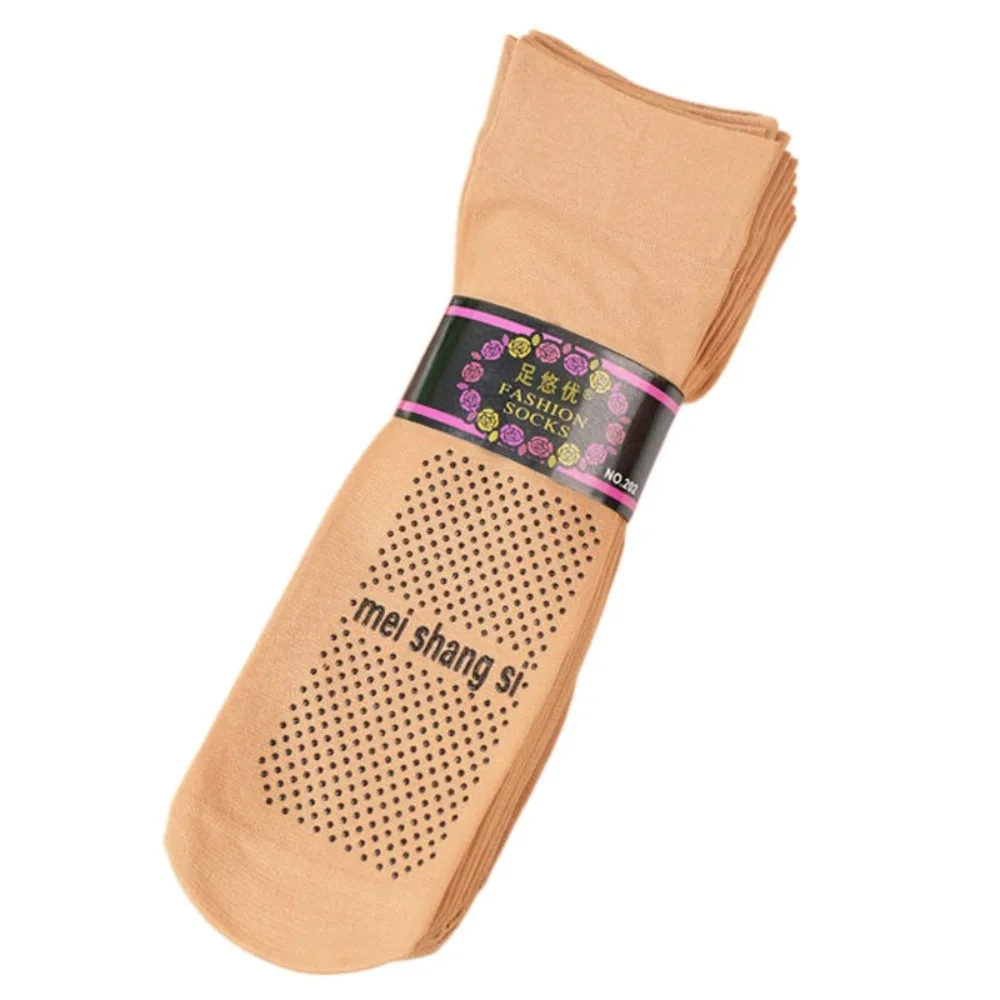 

10 пар прозрачных шелковых носков с кристаллами, ультратонкие нескользящие женские невидимые носки, чулочно-носочные изделия, шелковые прозрачные носки с силиконовой подошвой