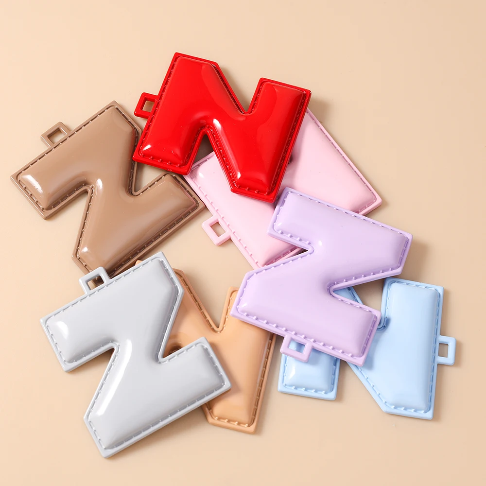 Tusember 5 Stück 40mm Niedliche Metall-Emaille A-Z Alphabet Buchstaben Charms Anhänger für Schmuckherstellung Ohrringe Halsketten DIY Bastelarbeiten – Detail 19