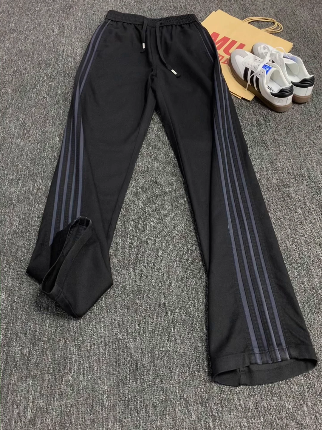 

Bla American Tee Bars Men's Casual Pants Autumn Cleanfit Straight Leg Micro Flare Denim Sports Striped Leisure Trousers