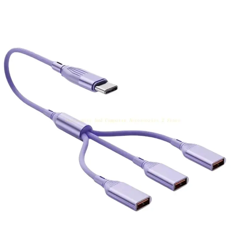 Pocket USB2.0 Splitter 3 Port Charging for Multiple Devices Power Supply Cable