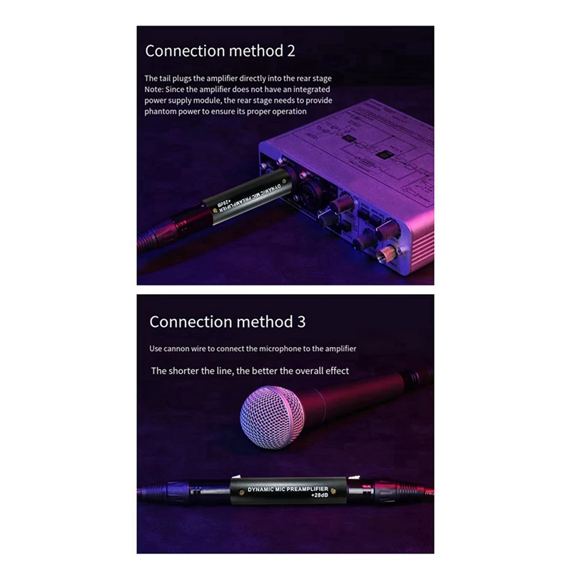 【Hot Cake】 Preamplificatore microfonico 3X per amplificatore microfonico dinamico a guadagno DM1 28DB per microfoni a nastro dinamici e passivi