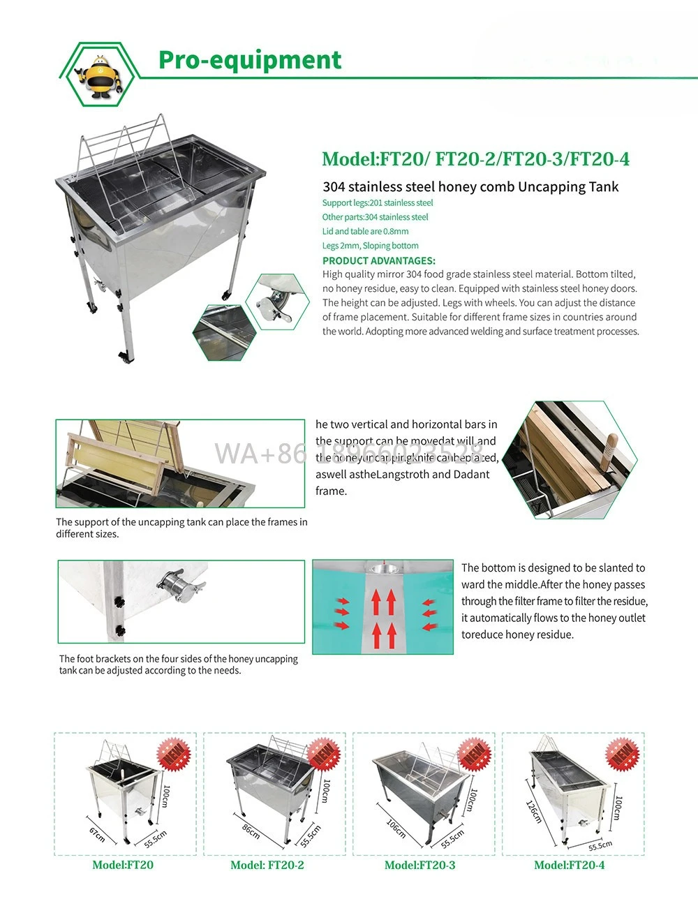 

Uncapping Table Tray and Strainer Tank with Honey Gate Beekeeping Tools 304 Stainless Steel Honey
