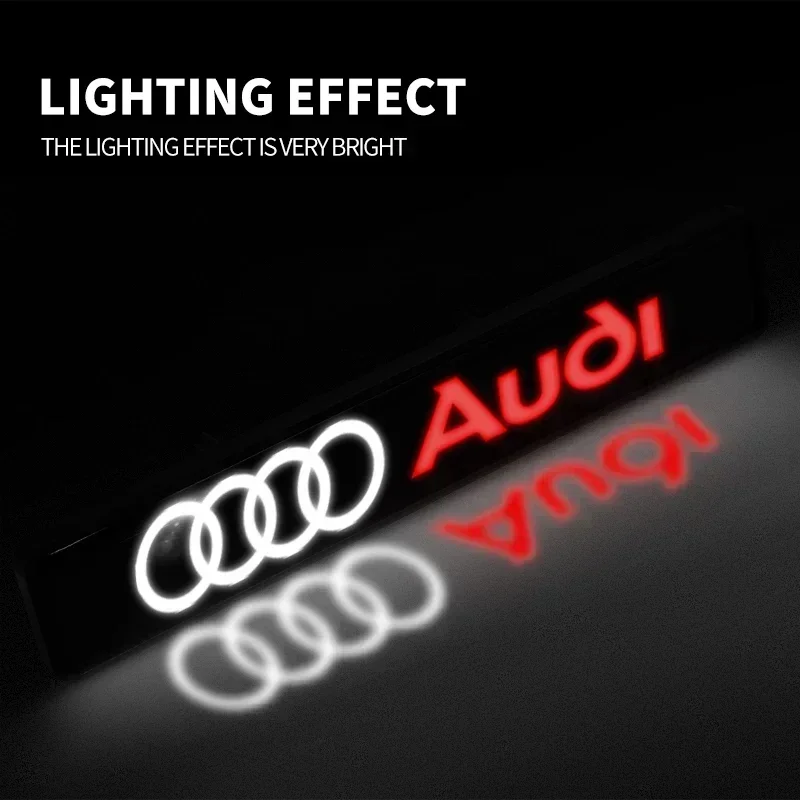 Front Grille Sticker Badge Car Head Grill Emblem LED Light For Audi Sline A6 Q3 A3 B5 B6 B7 B8 B9 Q7 8P 8V 8L A5 A4 C6 C5 C7 4F