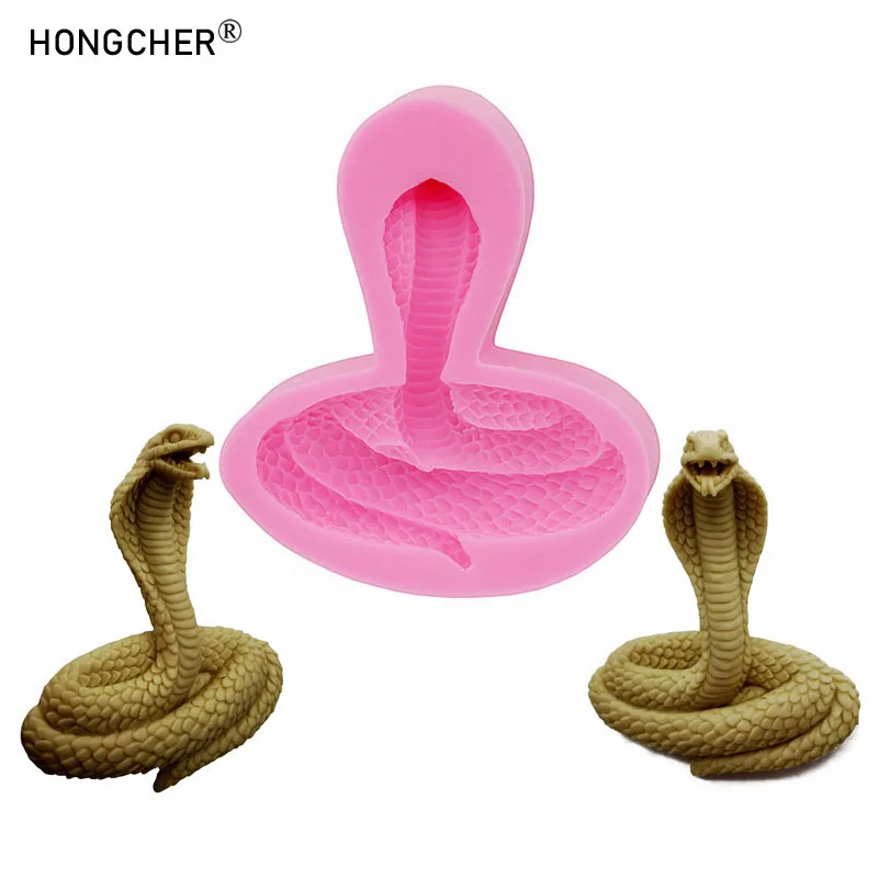 Dreidimensionale Reptilien-Kobrakopf-Gips-Aromatherapie-Ornament-Silikonform DIY-Handarbeiten Dekorative Ornamente