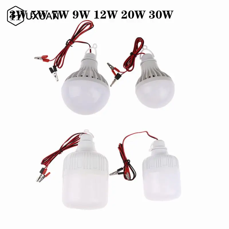 12v LED Lamp Portable Led Bulb 3W 5W 7W 9W 12W 20W 30W  Outdoor Camp Tent Night Fishing Hanging Light Emergency Cold White