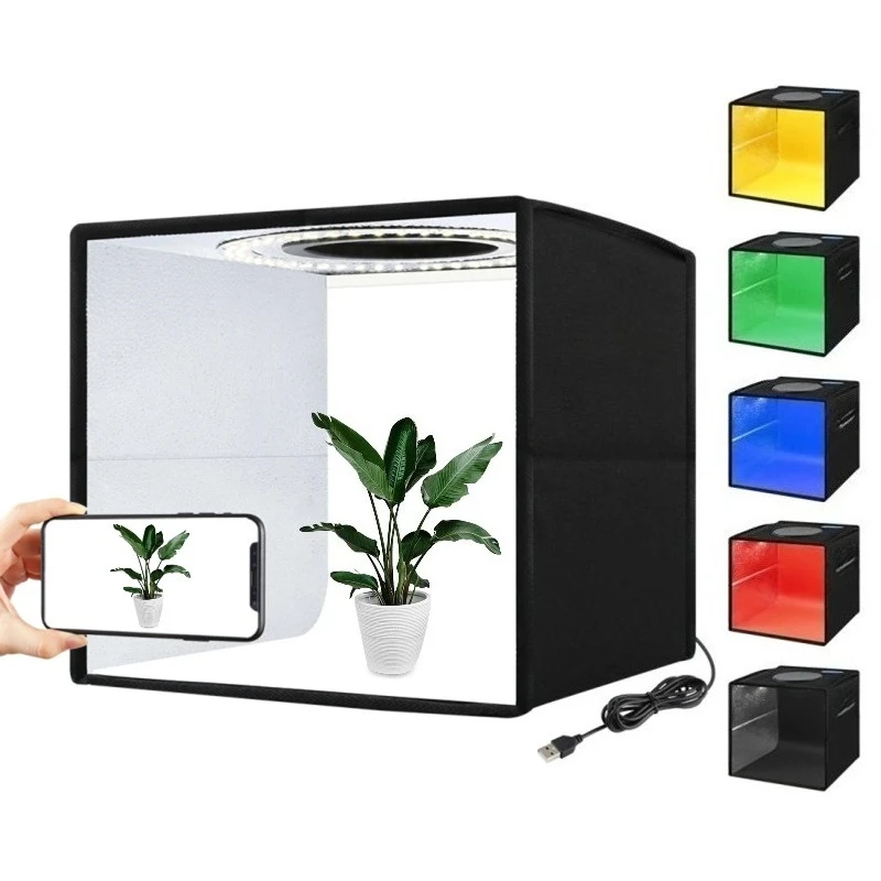 Soft Box Set Portable Folding Photo Lighting Modifier Photography Tent Box with 12 Colors Backdrops Portable Light Box