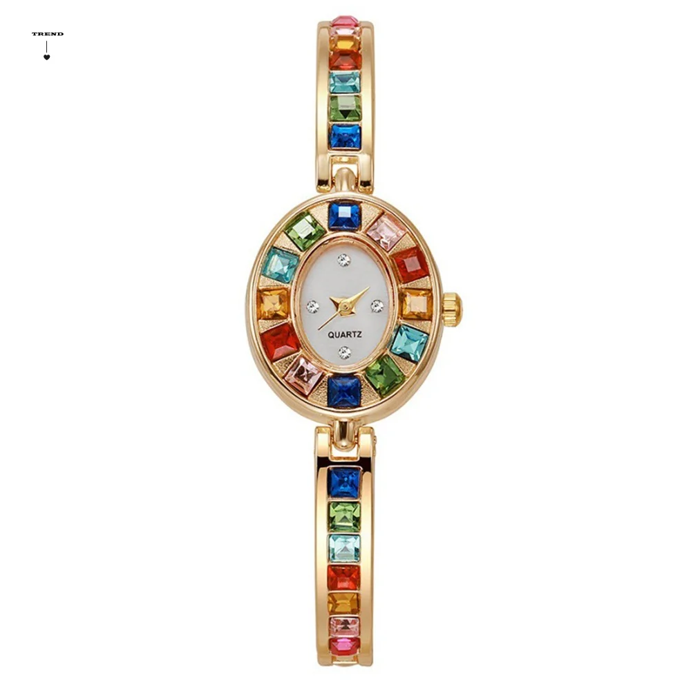 

Elegant Quartz Wristwatches Colorful Bracelet Type Women's Bracelet Watch Exquisite Jewelry Gift Round Quartz Watch Female