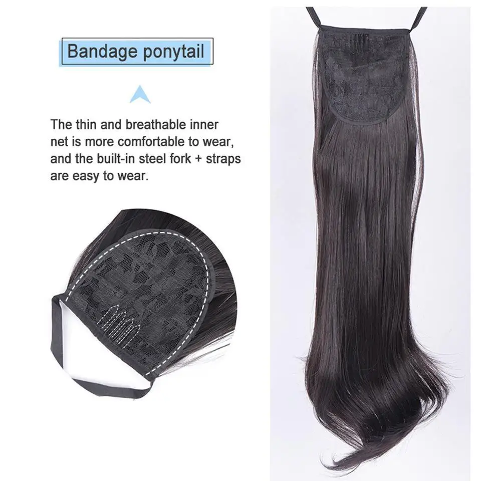 Synthetic Long Wavy Curly Ponytail for Women Drawstring ponytail Hair Extension Natural Fake Hairpiece