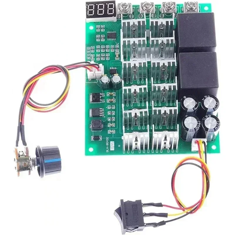 60A 10-55V Digital display PWM speed controller module forward reversal 0~100% adjustable DC motor 12V 24V 36V 48V MAX 100A