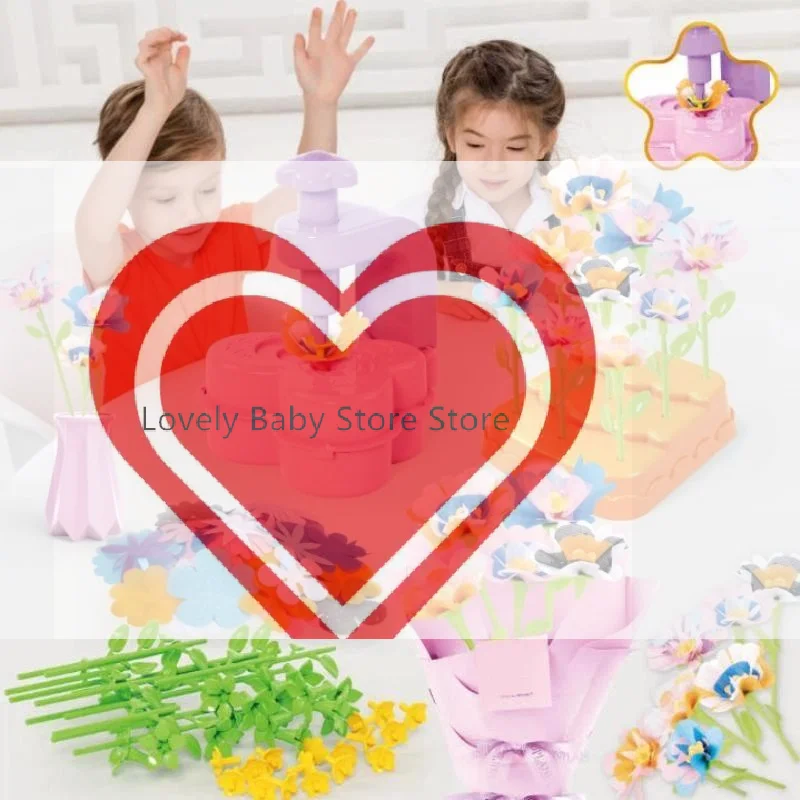 【bs】fabric-flower-bouquets-toys-diy-craft-kits-toys-for-kids-handmade-flowers-market-toy-girls-christmas-birthday-gift