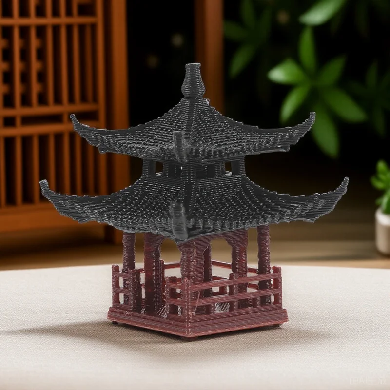 

Aquarium Pavilion Landscaping Ornament Plastic Mini Pavilion Statue Garden Bonsai Fish Tank Decoration Zen Garden Outdoor