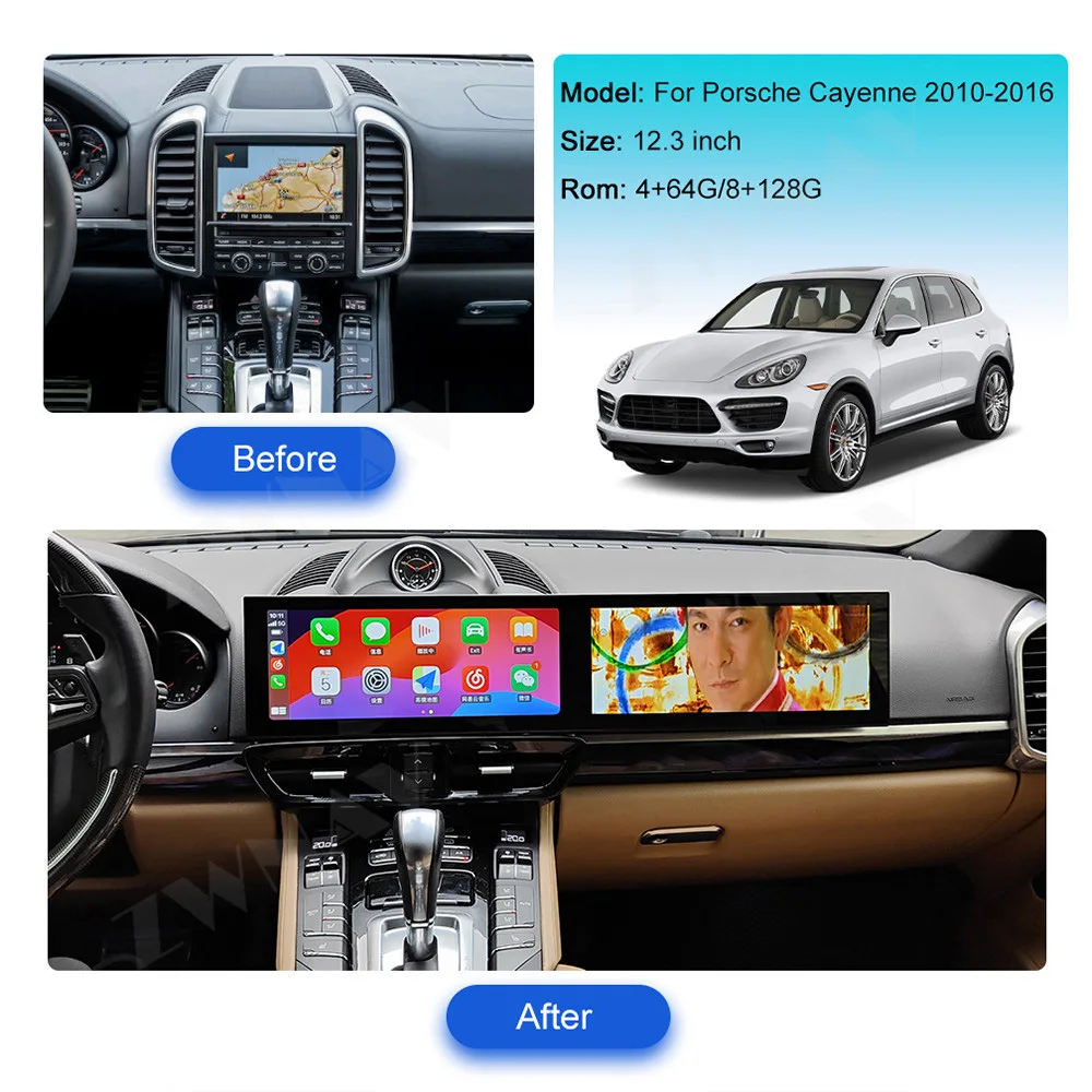 12.3 Inch Android Auto Car Radio DVD Player For Porsche Cayenne 958 92A 2010-2017 Autoradio Multimedia GPS Navig Carplay Stereo