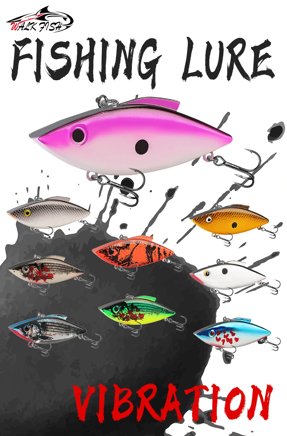 SPAZIERGANG FISCH 1Pcs 11,4g 18,6g Sinking VIB Köder Crankbait Angeln Jig Vibration Hecht Angeln Pesca Künstliche Köder kunststoff Harten Köder – Detail 1
