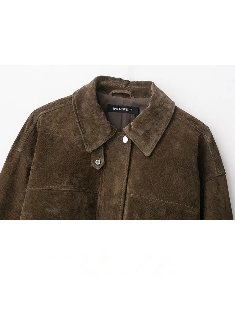 HH 2025 معاطف الموضة النسائية كم طويل بدوره إلى أسفل طوق جيوب أزرار سستة الإناث الخريف سترات أنيقة الصلبة غير رسمية