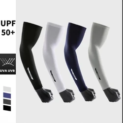 1 Pair Breathable Quick-Drying Arm Sleeves UV Protection Cycling Sports Ice Fabric Sunscreen Sportswear Fitness Sleeves