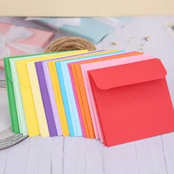 10x10cm Square Mini Small Colorful Paper Envelopes for Gift Vintage Wedding Invitation Scrapbooking Candy Bag Red Color