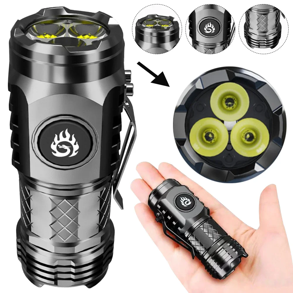 Long Range Throw Torch Waterproof High Power LED Flashlight Torch 20W LED Tactical Flashlights 18350 Battery for Camping Fishing