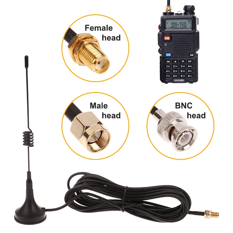 Antena de walkie-talkie para Radio portátil, Mini ventosa, antena de coche, antena de UT-106UV NAGOYA, ganancia UV5R