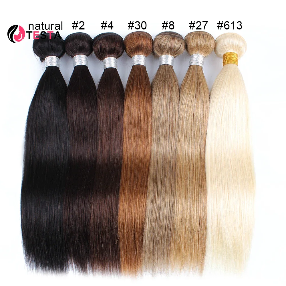 Straight Bundles Human Hair 613 Honey Blonde #8 Ash Blonde Color Human Hair Weaving 100% Remy Human Natural Hair Extensions image 2