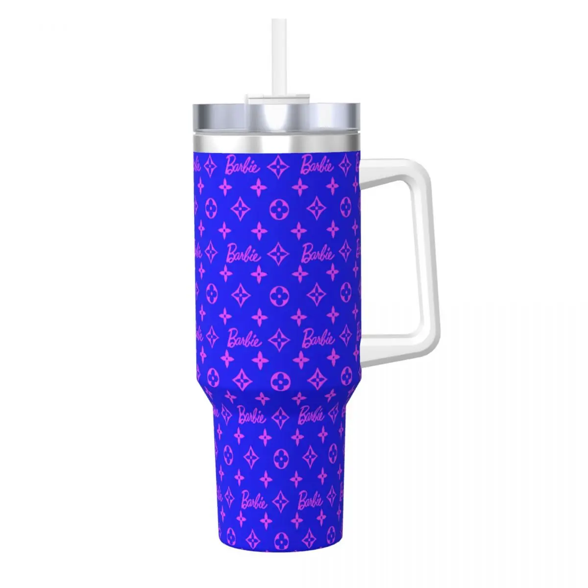 Barbie Brand Stainless Steel Tumbler Driving Car Mugs Large Capacity Thermal Cups Insulated Hot Drinks Milk Tea Water Bottle