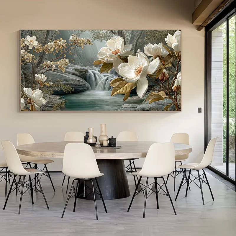 DIY Diamond Painting Magnolia Serenity Waterfalls Landscape Full Square Round Diamond Mosaic Diamond Embroidery Kit Rhinestones