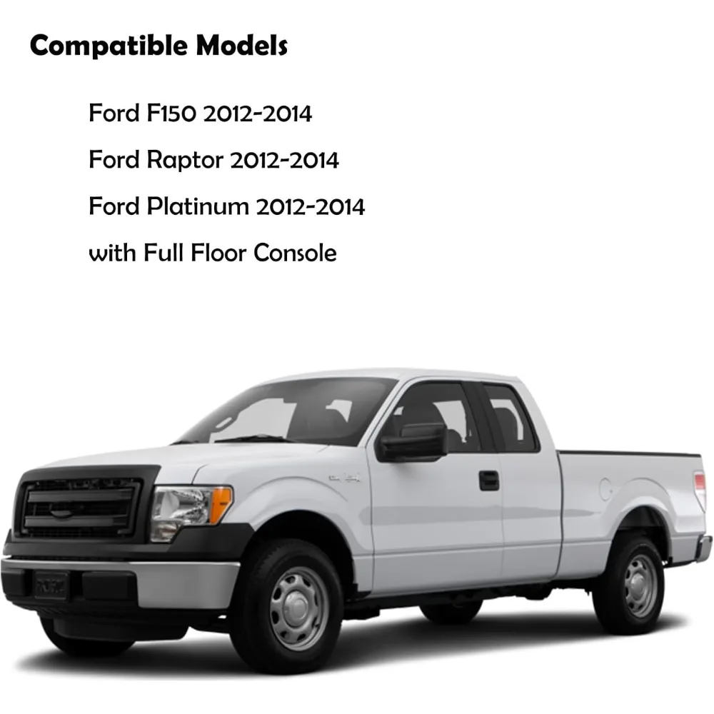 Center Console Safe Vault - KEREN Console Gun Safe Box Compatible with Ford F150 2012-2014, 4-Digit Combination Lock