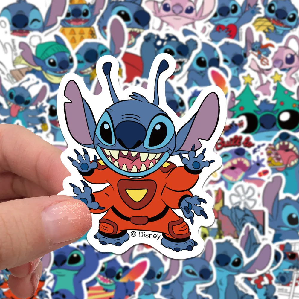 50/100 PCS การ์ตูน Stitch Graffiti สติกเกอร์ตกแต่งกีตาร์กระเป๋าเดินทาง DIY กันน้ําเด็กรางวัลเครื่องเขียนสติกเกอร์