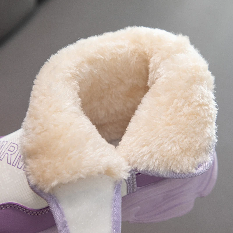 الأطفال سميكة أفخم الثلوج أحذية الفتيان المضادة للانزلاق الشتاء الأحذية الدافئة الفتيات كبير هوك إغلاق أحذية عالية أعلى