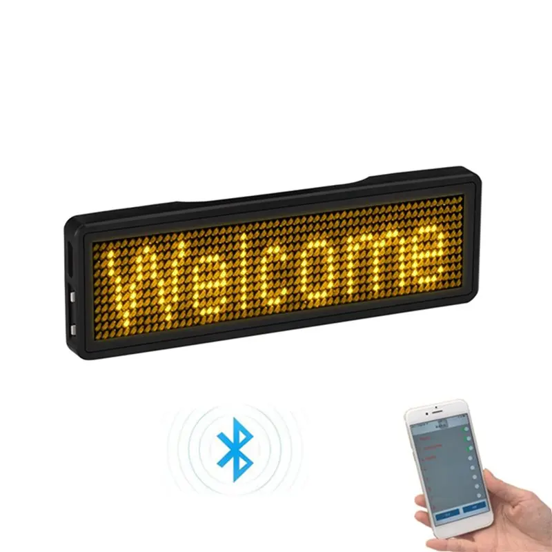 AB42-2X Bluetooth LED Name Badge Rechargeable Light Sign DIY Programmable Scrolling Message Board Display LED,Type 3