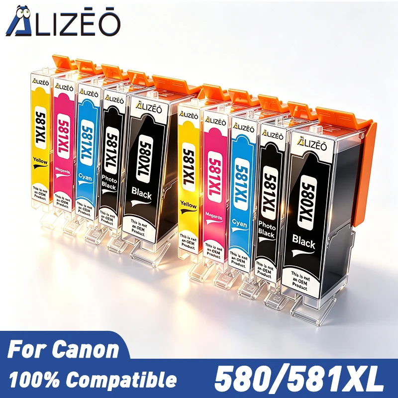 ALIZEO PGI-580 XL CLI-581 XXL Tintenpatrone für Canon 580. Kompatibler TS8150 TS6150 TS8250 TS6151 TR8550 7550 8151 9150 Drucker