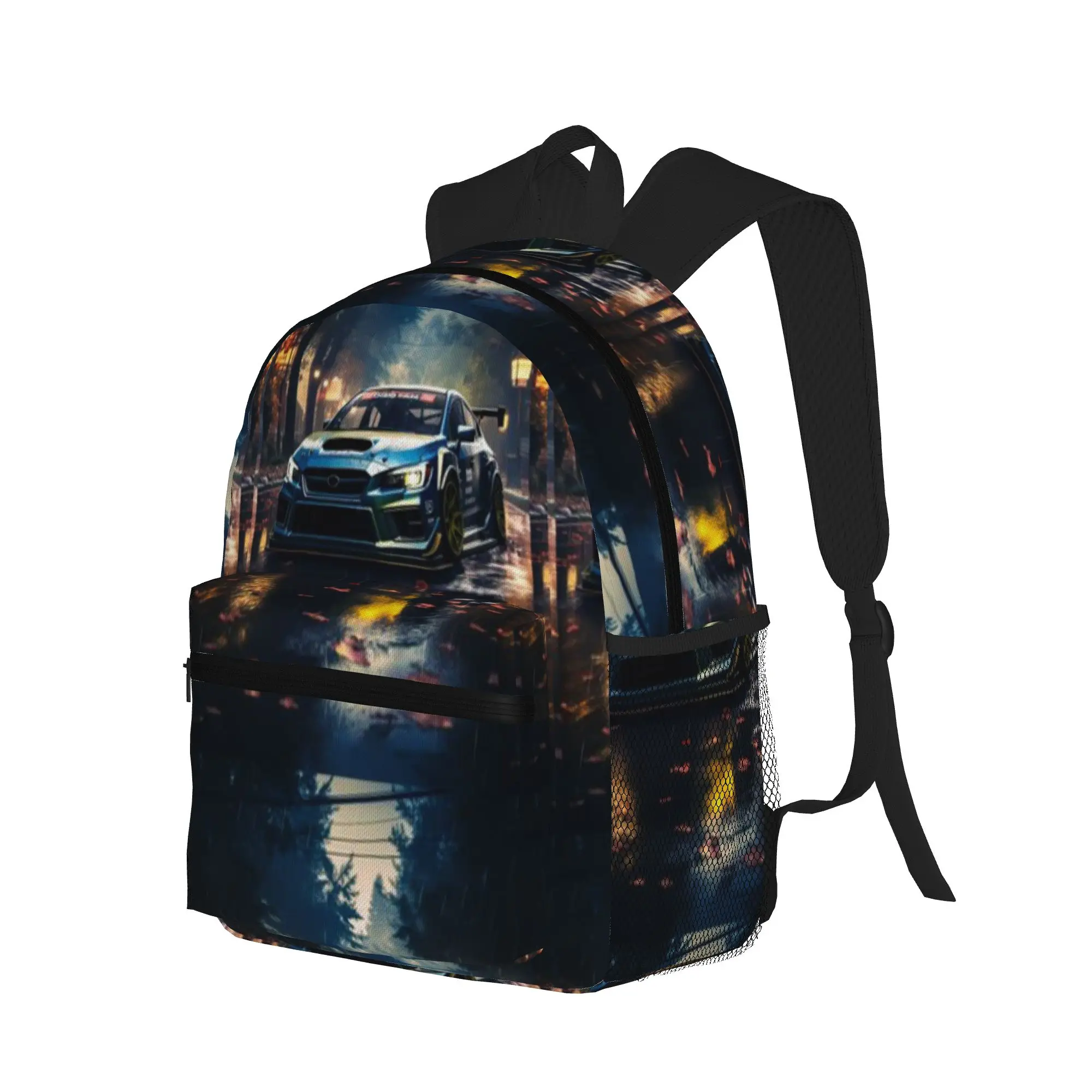 Aggressive Custom Sports Car In Dark By Rainy Night  Casual Backpack for Students and Adults Feminina backpack