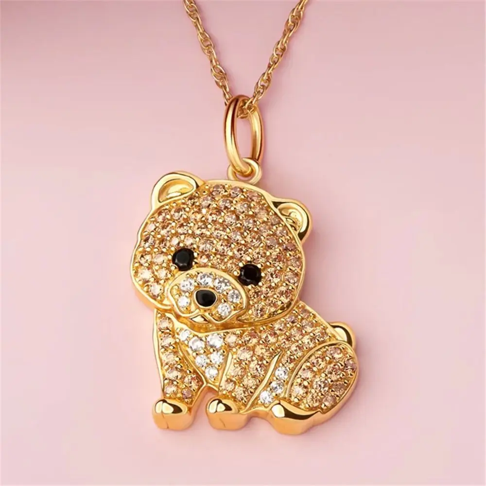 Exquisite French Bulldog Beagle Pendant Shiba Inu Rhinestone Pet Puppy Necklace Cute Animal Dog Necklace Memorial Gift