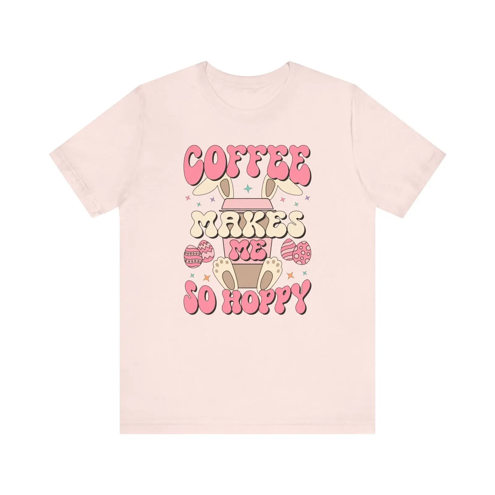 

Bella Canvas 3001, Unisex, Easter Coffee Lover T-Shirt, Coffee Makes Me Happy