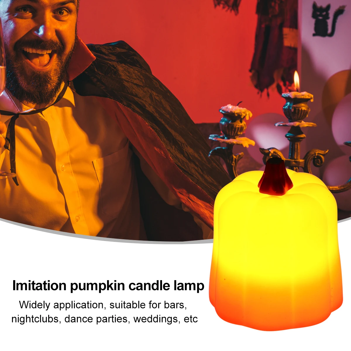 

12pcs Pumpkin C Realistic Shape Tea Lights Safe No Smoke Drip Free Halloween Decor Gifts Home Office Cafe Shop Bar