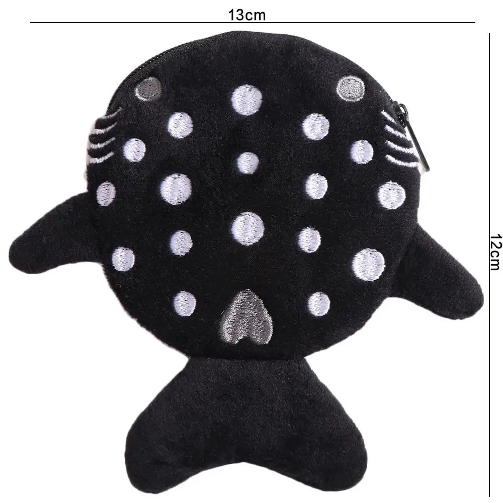 Cartone animato squalo balena squalo portamonete animale cerniera squalo peluche portafoglio moda portatile peluche portamonete auricolare regalo di compleanno