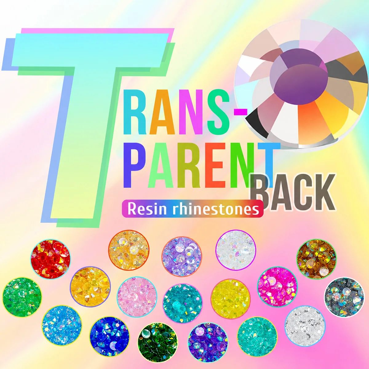3220PCS 12 Girds Flatback Resin Rhinestones for Nail Art with Wax Pencil, Multicolor AB 3/4/5/6mm Nail Gems and 3D Nail Charms