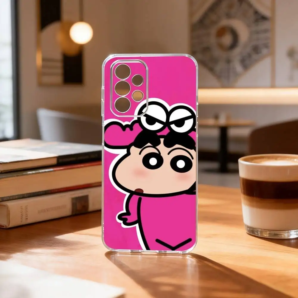 Z- Shin-pc C-chan Crayon Cartoon Gift Phone Case Transparent Silicone Soft For Samsung S25,S24,S21,S22,S23,S30,Ultra,S20,Plus,Fe
