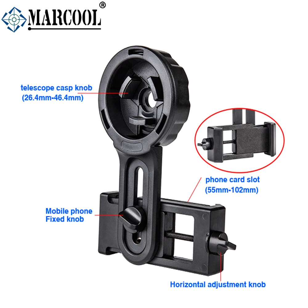 Marcool Universal Cell Phone Adapter Bracket Clip Mount Rotary Clamp Soft Rubber for Binocular Monocular Telescope CM-9