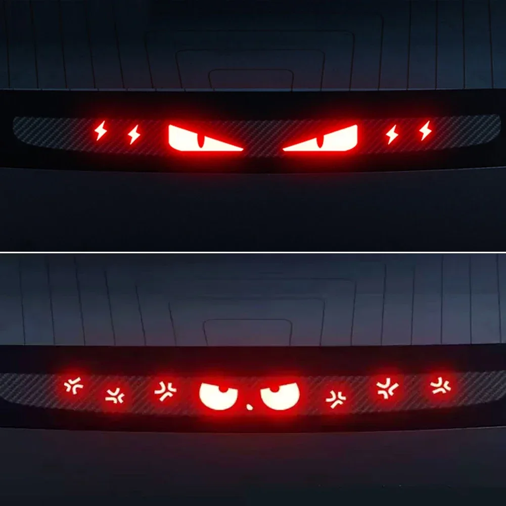 Para Tesla Model 3 Highland coche luz trasera de montaje alto lámpara de freno tablero de proyección de freno de coche pegatinas de emblema de luz trasera superior suave