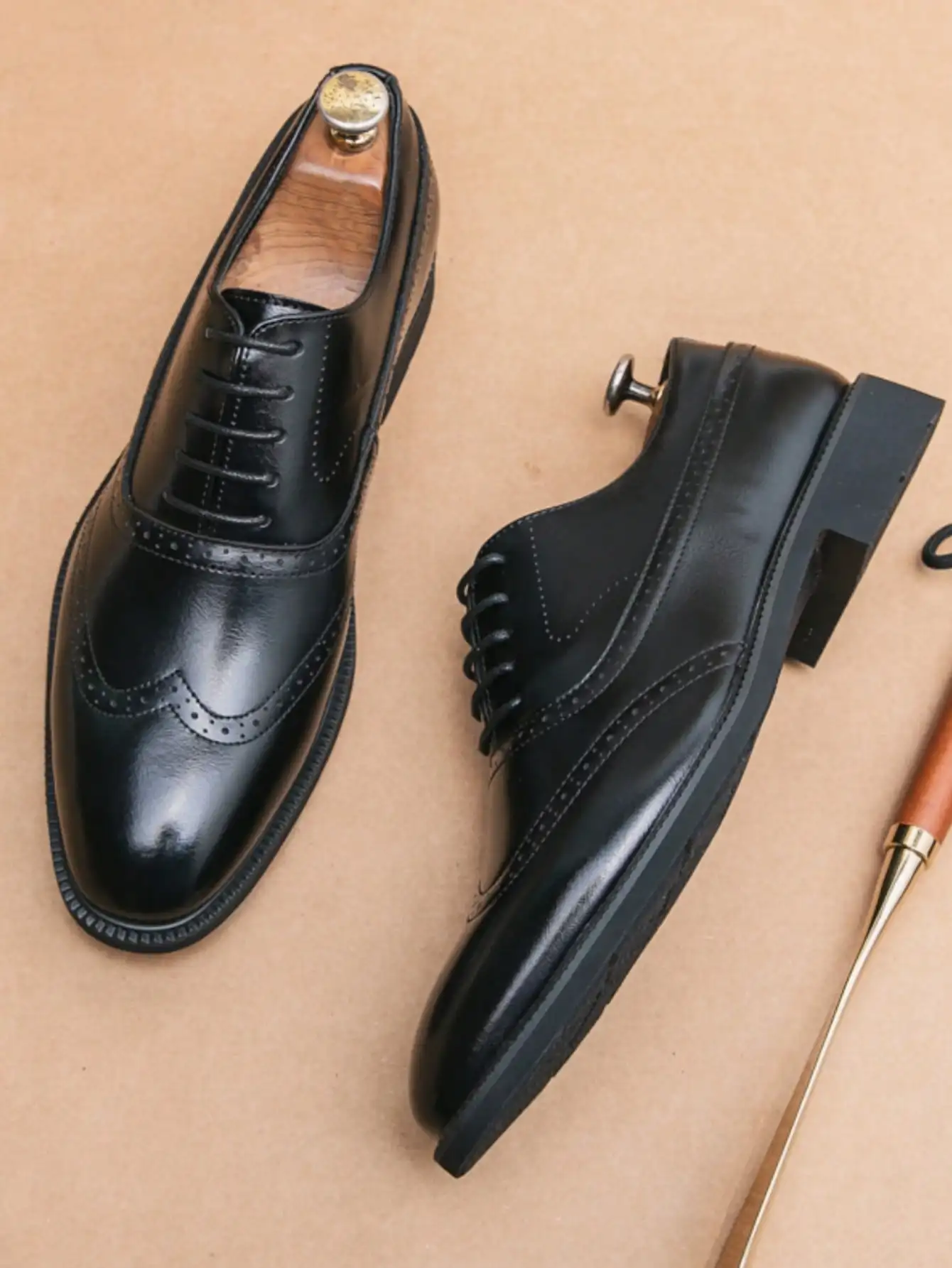 Business Oxford Shoes For Men, Lace-up Front Dress Shoes