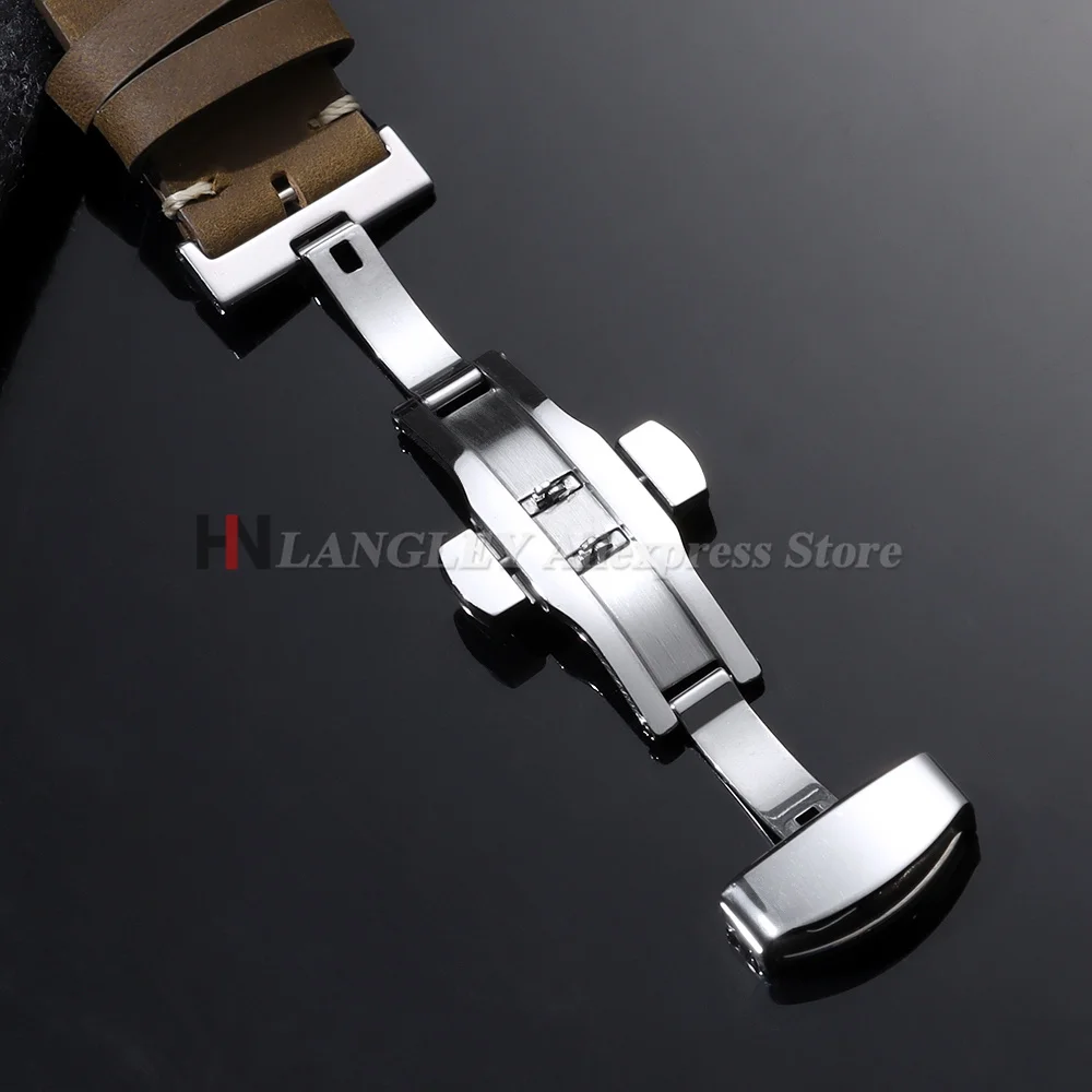 Vintage-Uhrenarmband, handgefertigt, mit Nähten, Rindslederarmband für Omega, für Seiko Smartwatch, atmungsaktives Armband, 18 mm, 20 mm, 21 mm, 22 mm, 24 mm – Detail 4