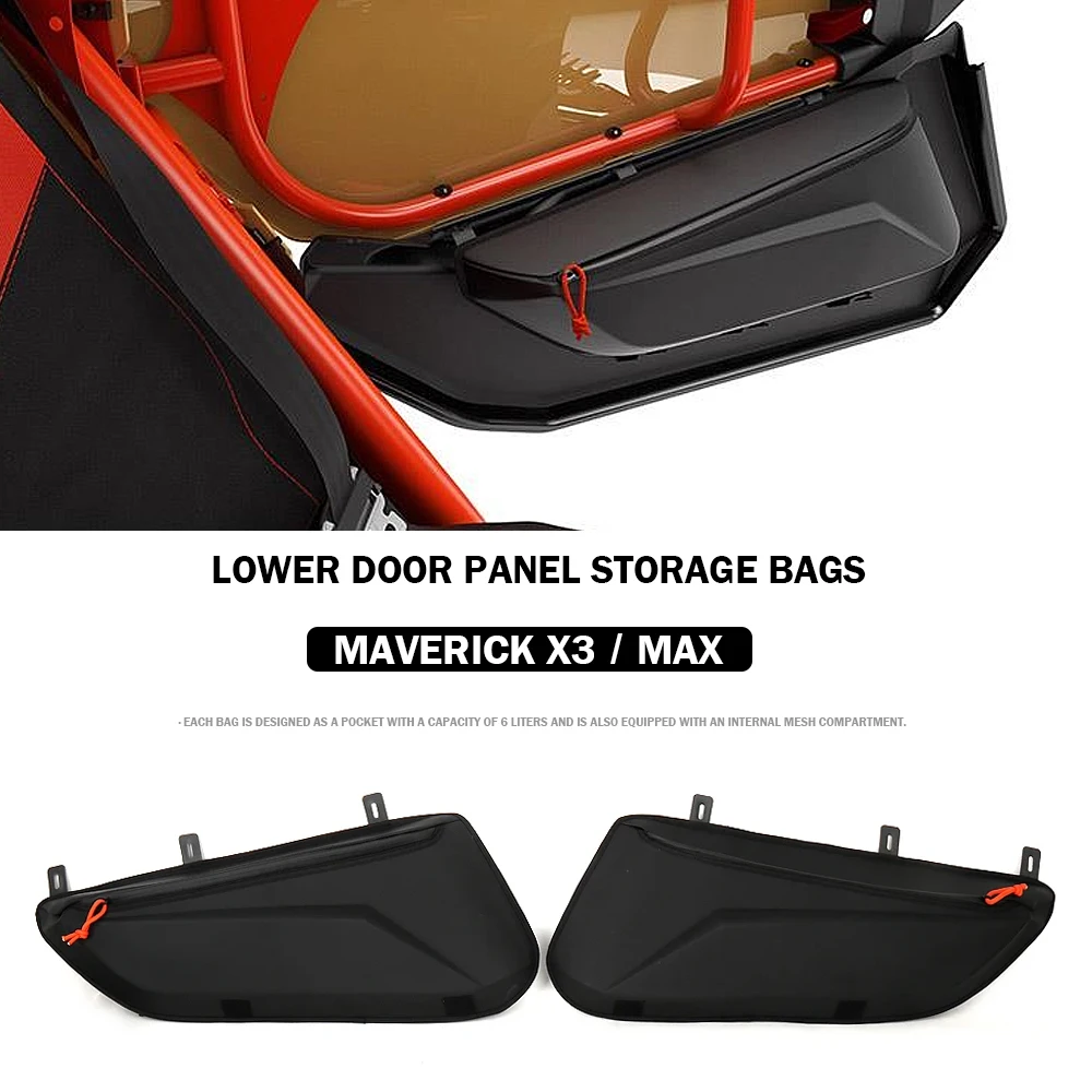 

For Can-Am Maverick X3 Max MAVERICK X3 UTV Accessories Lower Door Panel Storage Bag 6L Black