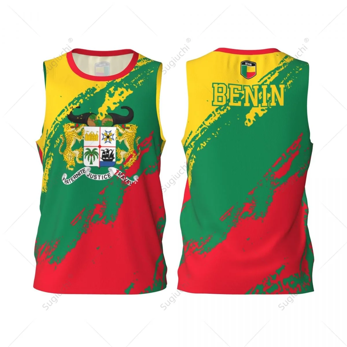 Men Basketball Sports Benin Flag Running Fitness Multifunction Jersey Sleeveless shirt Custom Name Nunber Exclusive