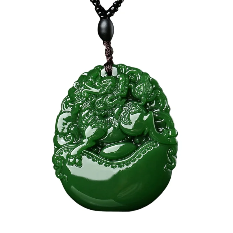 Kirin Pendant Green Jade Kirin Treasure Pendant Outer Material