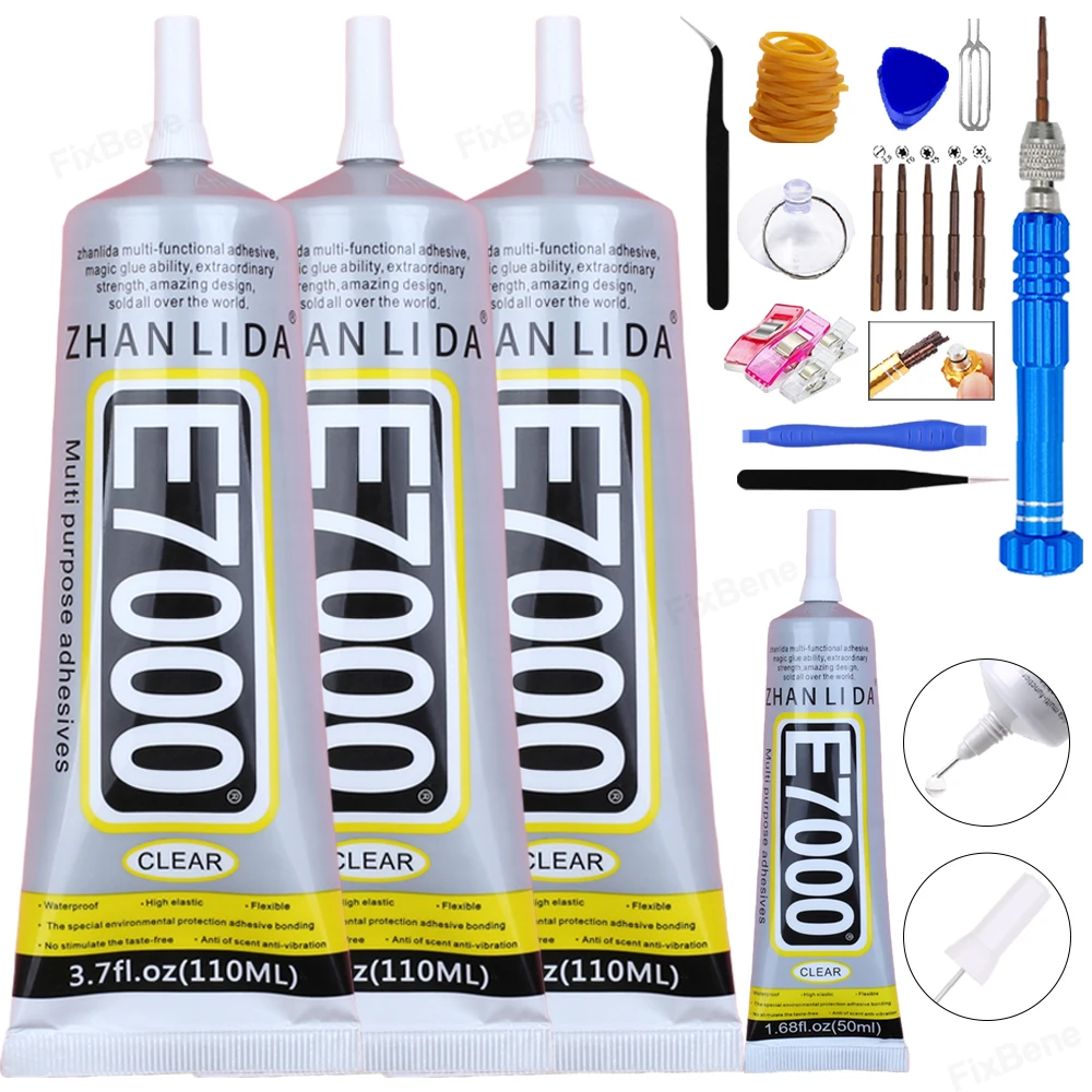 E7000 Cell Phone Glue Speaker Watch Adhesive Lcd Screen Repair Tool Puzzle Frame Plastic Modeling Leather Clothes Fabric Textile